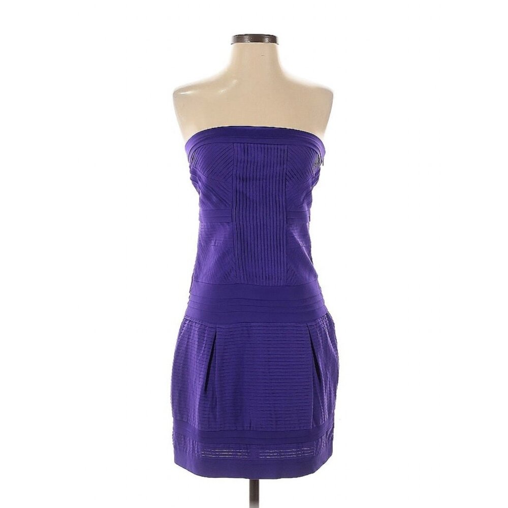 Diane Von Furstenberg Strapless Silk Shift Dress Purple 6 Cocktail Holiday Party